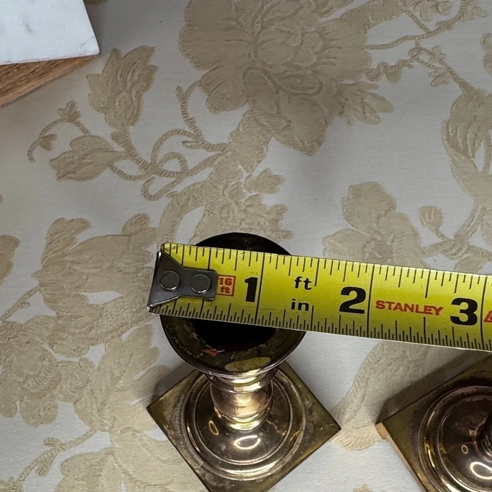Vintage Estate Solid Brass Candlestick Holders (Pair)